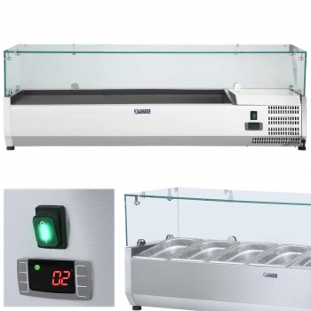 Nadstawa chłodnicza ze szklaną osłoną 6x GN1/3 140cm