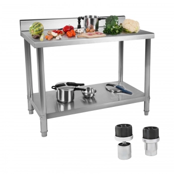 Stół blat kuchenny roboczy z rantem i półką Stal nierdzewna 120x70cm