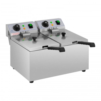 Frytownica podwójna gastronomiczna elektryczna 230 V 2 x 3200W 2 x 8 L