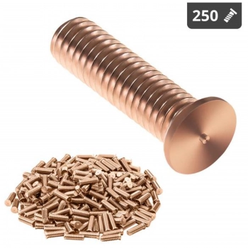 Kołki do zgrzewania zgrzewarki przypawarki ze stali miedziowanej M3 12mm Stamos Germany 250 szt.