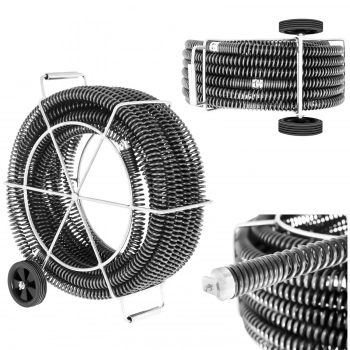 Spirala przepychacz sprężyna do rur hydrauliczna 4 x 4.65 m śr. 32 mm ZESTAW