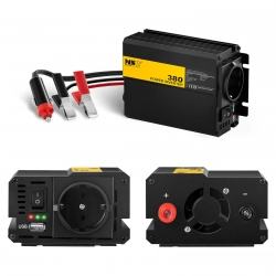 Przetwornica napięcia samochodowa do akumulatora 380W + Adapter do gniazdka zapalniczki