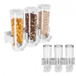 Dozownik dyspenser do produktów sypkich płatków muesli bakalii zawieszany na ścianę 3 x 1.5L
