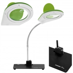Lampka biurkowa LED bezcieniowa ze szkłem powiększającym 5x/10x - Zielona