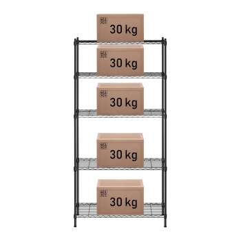 Regał magazynowy druciany ażurowy kolor czarny 180x90x35cm do 150kg