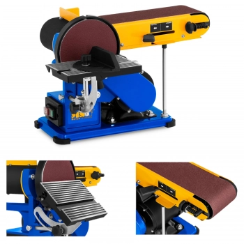 Szlifierka taśmowo-tarczowa stołowa 2 w 1 375 W + Tarcza 150 mm Pas 100 x 914 mm