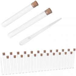 Probówki laboratoryjne szklane z pipetą zestaw 24 elementy