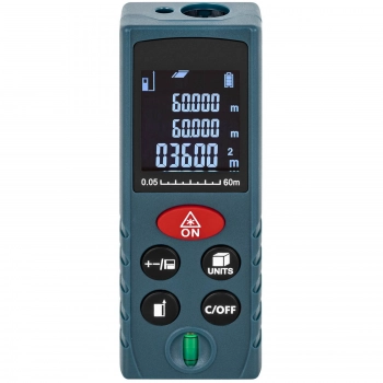 Dalmierz laserowy z wyświetlaczem LCD 60 m / 2 mm