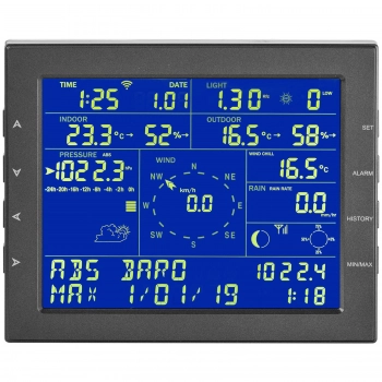 Bezprzewodowa stacja meteorologiczna pogodowa LCD WiFi 7w1 100m