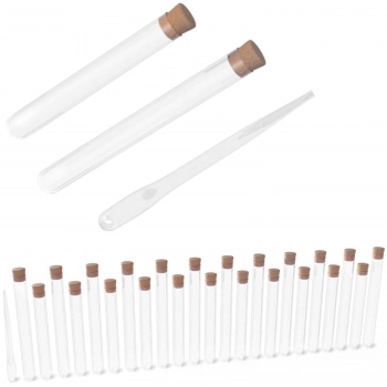 Probówki laboratoryjne szklane z pipetą zestaw 24 elementy