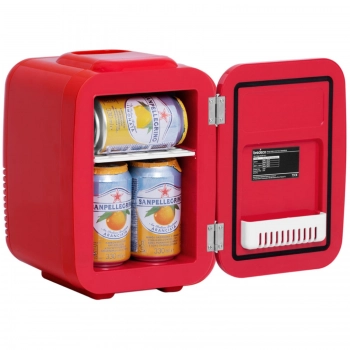 Mini lodówka samochodowa turystyczna retro 2w1 4L 12V / 230 V czerwona