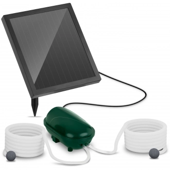 Pompa napowietrzająca do oczka wodnego solarna 2 kamienie napowietrzające z baterią 200 l/h 1.4 W