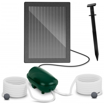 Pompa napowietrzająca do oczka wodnego solarna 2 kamienie napowietrzające z baterią 200 l/h 1.4 W