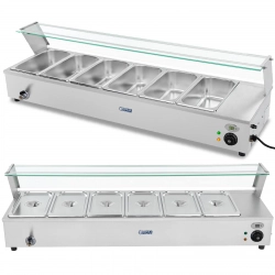 Bemar podgrzewacz gastronomiczny z kranem i osłoną 1800 W 6x GN 1/3 gł. 100 mm 22.8 l