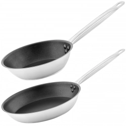 Patelnia stalowa z nieprzywierającą powierzchnią do indukcji gazu 20 cm 28 cm - zestaw 2 szt.