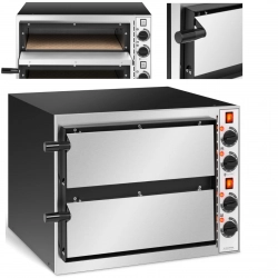 Piec do pizzy elektryczny podwójny 2 pizze śr. 32 cm 230 V 3200 W ITALY