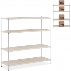 Regał magazynowy ażurowy 4 półki z nakładkami do 600 kg 180x60x180 cm