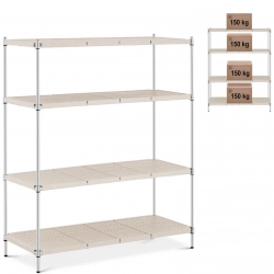 Regał magazynowy ażurowy 4 półki z nakładkami do 600 kg 150x60x180 cm