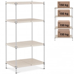 Regał warsztatowy druciany 4 półki z nakładkami do 600 kg 90x60x180 cm