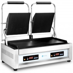 Grill elektryczny kontaktowy podwójny gładki ryflowany sterowany elektronicznie 2 x 1800 W 230V