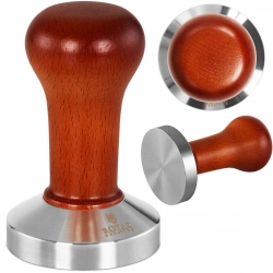 Tamper ubijak do kawy regulowany z drewnianym uchwytem śr. 58 mm