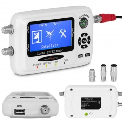 Miernik sygnału telewizyjnego satelitarnego DVB-S2 DiSEqC 1.0 USALS LCD USB 1000mAh