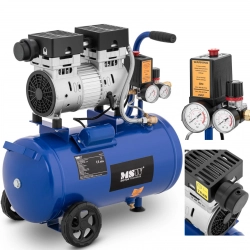 Kompresor sprężarka powietrza bezolejowa mobilna z ciśnieniomierzem 6-8 bar 24 l/6.3 GAL 750 W