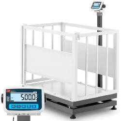 Waga weterynaryjna platformowa inwentarska z klatką dla zwierząt 300/0.1 kg 110x70 cm LCD