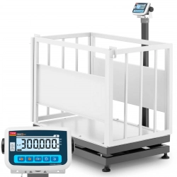 Waga weterynaryjna platformowa inwentarzowa z klatką dla zwierząt 500/0.2 kg 110x70 cm LCD