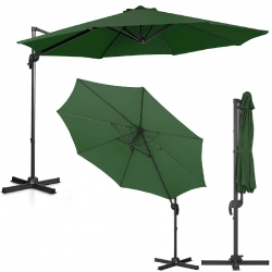 Parasol ogrodowy na wysięgniku okrągły śr. 300 cm zielony