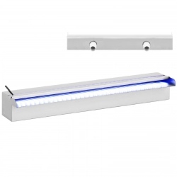 Wylewka wodospadu kaskada ze stali nierdzewnej do ogrodu stawu 60 cm LED
