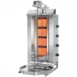Grill piec do kebaba gyrosa gazowy profesjonalny LPG POTIS wsad 70 kg 230 V 11.2 kW