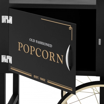 Wózek podstawa do maszyny do popcornu z szafką retro 51 x 37 cm - czarno-złoty