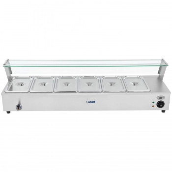 Bemar podgrzewacz gastronomiczny z kranem i osłoną 1800 W 6x GN 1/3 gł. 100 mm 22.8 l