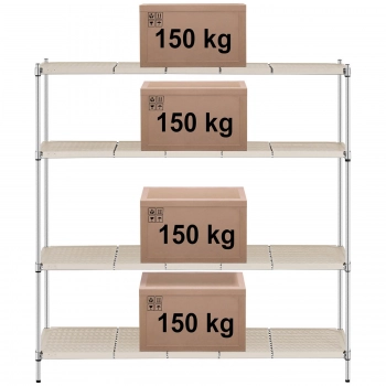 Regał magazynowy ażurowy 4 półki z nakładkami do 600 kg 180x60x180 cm