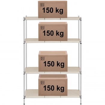 Regał warsztatowy druciany 4 półki z nakładkami do 600 kg 120x60x180 cm