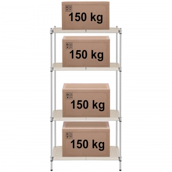 Regał warsztatowy druciany 4 półki z nakładkami do 600 kg 90x60x180 cm