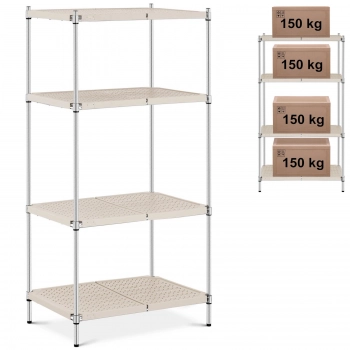 Regał warsztatowy druciany 4 półki z nakładkami do 600 kg 90x60x180 cm