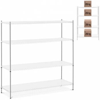 Regał magazynowy ażurowy 4 półki + 4 maty do 1 t 1000 kg 180x60x180 cm