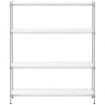 Regał magazynowy chromowany druciany 4 półki + 4 maty do 1 t 1000 kg 150x45x180 cm