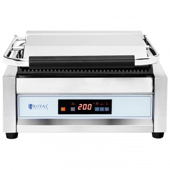 Grill kontaktowy ryflowany sterowany elektronicznie 34 x 23 cm 2200 W