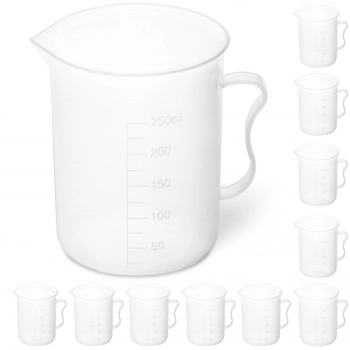Zlewka laboratoryjna plastikowa z podziałką 300 ml - 10 szt.