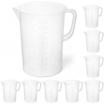 Zlewka laboratoryjna plastikowa z podziałką 5000 ml - 6 szt.