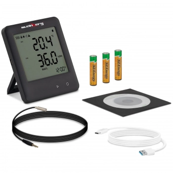 Termohigrometr rejestrator temperatury i wilgotności zakres -30 do 60C Mikro USB LCD IP54