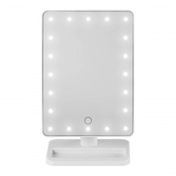 Lusterko lustro kosmetyczne do makijażu z oświetleniem i głośnikiem BT LED 22.5x18.5 cm