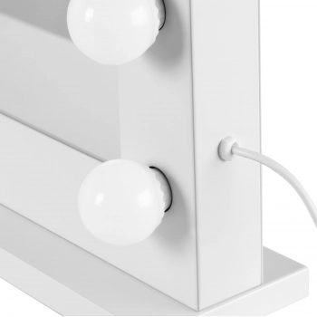 Lustro kosmetyczne do makijażu wizażu z oświetleniem i głośnikiem 10 żarówek LED BT USB 67.5x50.5 cm
