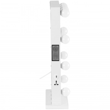 Lustro kosmetyczne do makijażu wizażu z oświetleniem i głośnikiem 10 żarówek LED BT USB 67.5x50.5 cm