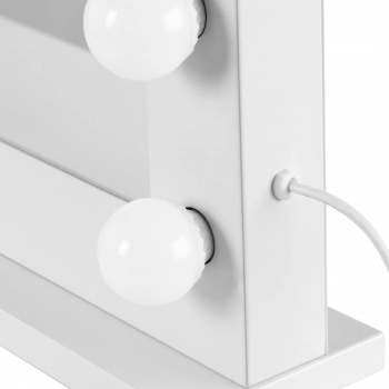 Lustro kosmetyczne do makijażu wizażu z oświetleniem i głośnikiem 12 żarówek LED BT USB 78x50 cm