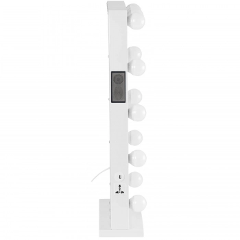 Lustro kosmetyczne do makijażu wizażu z oświetleniem i głośnikiem 12 żarówek LED BT USB 78x50 cm