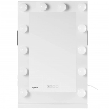 Lustro kosmetyczne do makijażu wizażu z oświetleniem i głośnikiem 12 żarówek LED BT USB 78x50 cm